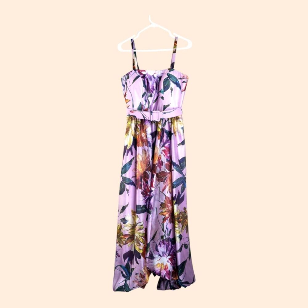 Kay Unger Floral Organza Maxi Dress